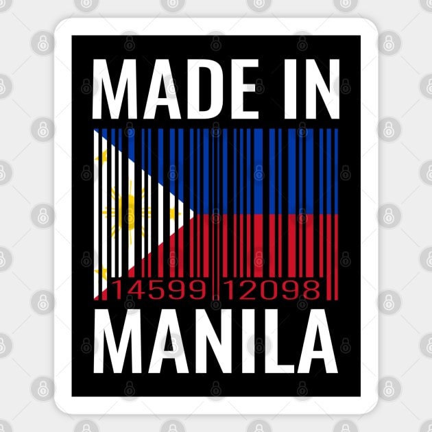 Made In Manila Barcode Flag of the Philippines Magnet by Light Beacon